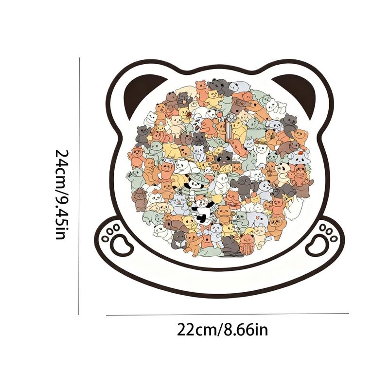 115-Piece Colored Dog Shaped Wooden Jigsaw Puzzle, Dogs Shaped Wooden Puzzle, Unique Animal Shape Wood Puzzles with Bracket, Challenging Irregular Dog Puzzles for Dogs Lovers Gifts (Bear 1pcs) - Image 2